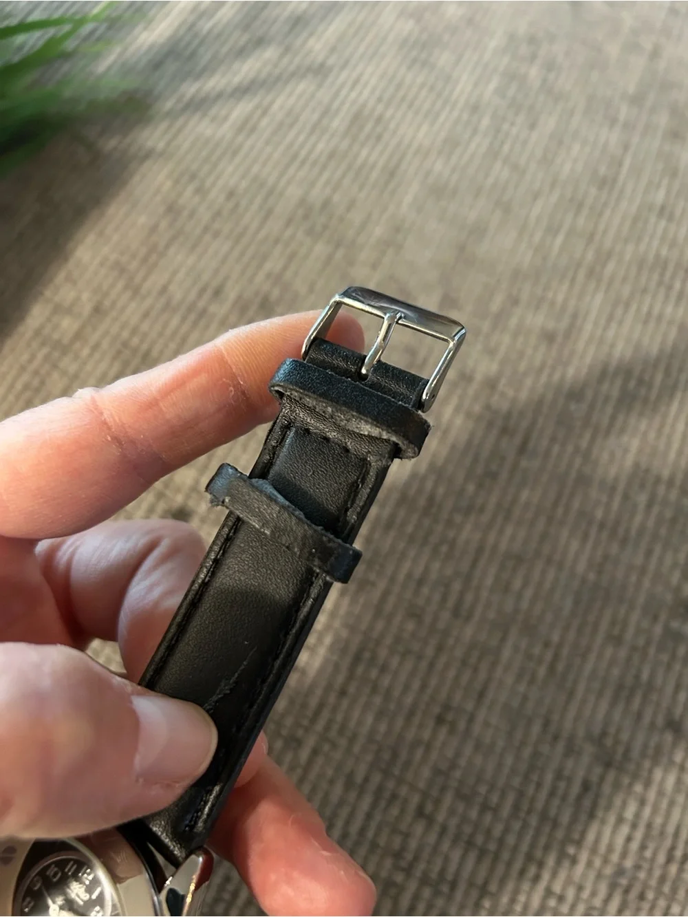 Massimo analog watch silver bezel black face black strap (with flaws)